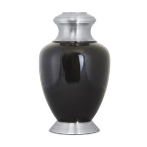 Radiance American Style Black Brass Cremation Urn <b>for</b> Human <b>Ashes</b> Adult Memorial Hand Engraved Metal Funeral <b>Keepsake</b> Storage - Product Image 1