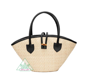 Bolso de Hombro HUONG QUE para Mujer, con Cierre de Cremallera de Cuero PU, Diseño Natural, Bolso de Playa con Dos Correas - Product Image 2