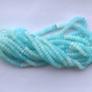 6mm 8mm naturel mer bleu opale ombré lisse Rondelle perles de pierres précieuses brin pour la fabrication de bijoux collier Bracelet en vrac grossiste - Product Image 3