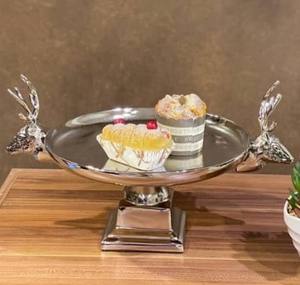 Silver finishing Cake Stand for Wedding Birthday party Hotel cake serving tray decor modern design metal cake holder - Product Image 3