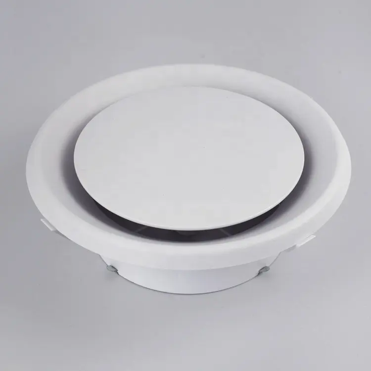 Air Conditioning Parts Round Adjustable Plastic High Circular Ceiling Air Diffuser Connected with Air duct