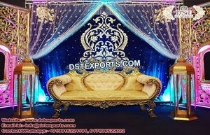 Escenario de eventos Mehndi y cortinas coloridas escenario decorado colorido para Mehndi musulmán Mehndi Sangeet decoración de fiesta de escenario - Product Image 5