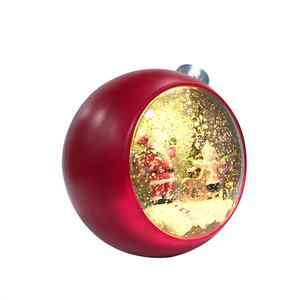 Linterna Navideña <span class=keywords><strong>de</strong></span> Papá Noel <span class=keywords><strong>de</strong></span> Poliresina Giratoria Musical con Agua Brillante Roja que Funciona con Pilas, Hecha a Medida para Niños - Product Image 2
