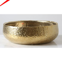 Cuenco redondo de cobre para servir, accesorio decorativo de alta calidad con cúpula de vidrio, para hoteles y restaurantes