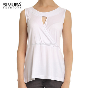 Último diseño de tendencia Algodón Precio razonable Alta calidad Single Jersey Anti-Piling Regular Gym Wear Camisetas sin mangas deportivas para mujeres - Product Image 5