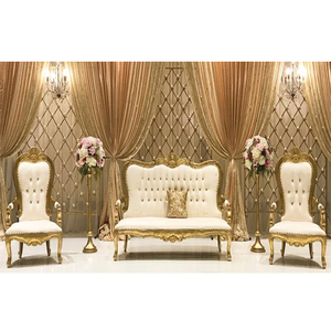 ชุดโซฟาแต่งบัลลังก์สีขาวและสีงาช้างสำหรับงานแต่งงานชุดโซฟาสำหรับงานแต่งงานสีขาวและสีขาวของพระราชวงศ์และเก้าอี้สำหรับงานแต่งงาน - Product Image 1
