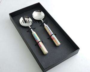 Ensemble de serveur de salade de haute qualité outils de salade multifonctionnels en acier inoxydable grande poignée cuillère de service ensemble de fourchette vaisselle en métal - Product Image 6