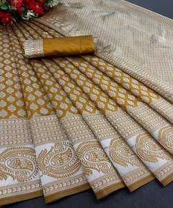 Banarasi Soie Sarees Fête Porter Mariage Indien Ethnique - Product Image 3