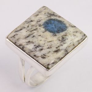 Natural K2 o KTWO Piedra preciosa Anillos de joyería azul y blanco Fabuloso 925 Anillo de ajuste de bisel de plata esterlina pura Proveedor - Product Image 1