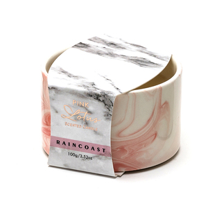 RAINCOAST Bougie parfumée en marbre de soja de luxe 100G 4 couleurs Mini pot à bougie en cire de soja en gros pour les occasions de mariage et de Noë<span class=keywords><strong>l</strong></span> - Product Image 4