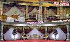 Pilares de botella imperiales de cristal para boda, Mandap DE BODA elegante, de cristal de platino - Product Image 4