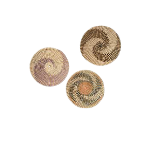 Macetero Vintage de algas marinas, cesta para decoración de pared de Vietnam, impresionante plato de algas naturales de punto - Product Image 6