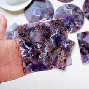 Natural Rose Quartz Hearts Amethyst Wand Purple Gemstone <b>Set</b> Wooden Tea Coasters <b>Crystal</b> Decor Gift Item Bulk Wholesale Supplier - Product Image 3