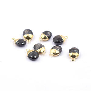 Hypersthene 12 to 14 MM With Bail Oval Shape Gold Plated Pendant For <b>Jewellery</b> Making - Product Image 4