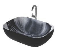 Lavabo de table en céramique marron 8003, 420x420x160mm, le moins cher des fournisseurs indiens, pour hôtels de luxe.