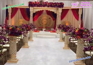 Mandap de Boda con Tema de Maharani de Bollywood, Mandap de Boda Real de Maharani del Reino Unido, Diseñador de Mandap de Boda de Bollywood, Mandap de Fibra de Boda de Bollywood de EE. UU. - Product Image 2