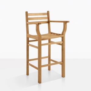 Chaise de jardin en teck massif, style minimaliste moderne, avec pieds effilés, durable pour les sols durs - Product Image 2