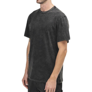 เสื้อยืด100% ฮิปฮอปผ้าฝ้ายซักกรดสำหรับผู้ชายเสื้อยืดสีดำสำหรับผู้ชายกำหนดเอง - Product Image 1