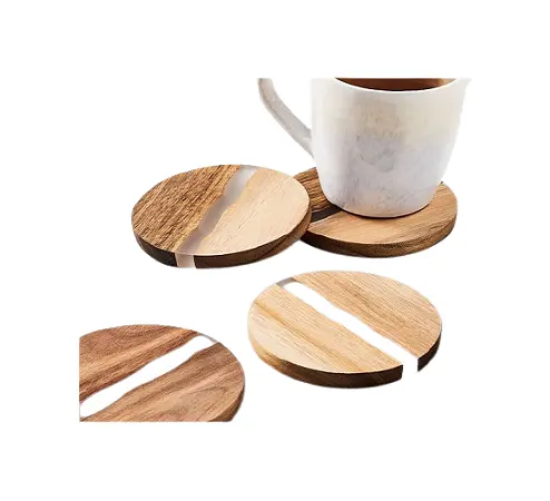 Premium-Qualität Holz und Harz Cup Coaster Antikes Design Runde Form Cup und Glas Coaster zu erschwing lichen Preis