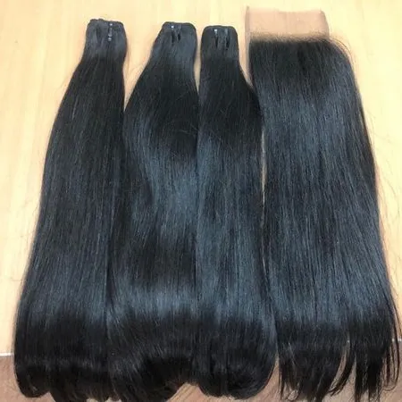 Raw Hair High Quality Vietnamese Hair Natural Black Color double drawn double drawn raw hair