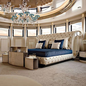 Cama Matrimonial Super <span class=keywords><strong>Queen</strong></span> Size, Muebles de Dormitorio de Diseño Italiano de Última Generación, Cama de Lujo para Villa con Cabecera Tapizada en Cuero - Product Image 1