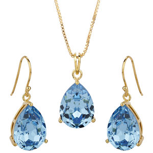 Ensemble collier et boucles d'oreilles classique en argent sterling pour fiançailles de mariage et cadeaux d'anniversaire - Product Image 1