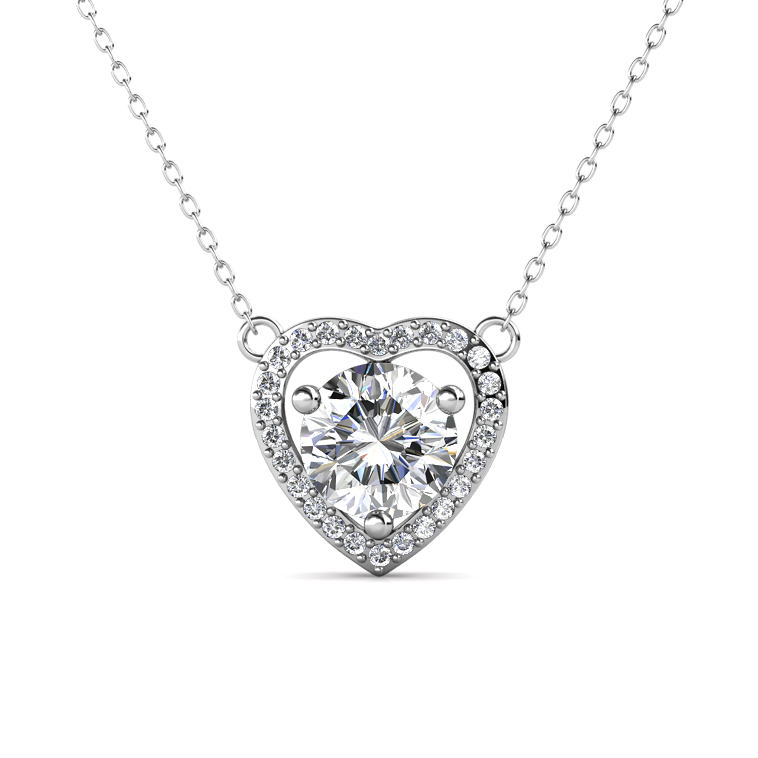18K White Gold Plated Fine Jewelry Necklace