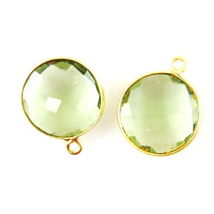 จี้พลอยอเมทิสต์สีเขียวชุบทองแบบทำมือจี้อัญมณีธรรมชาติแบบทำมือของขวัญขนาดเล็กสำหรับโอกาสต่างๆ - Product Image 1