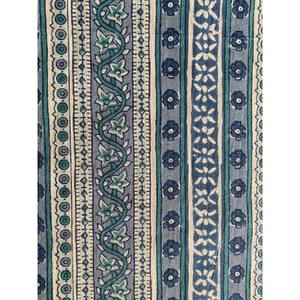 Stone and Teal Blue Floral Cotton Quilting Fabric by the Yard <b>Indian</b> Fabric Robe Women's Clothing Fabric - Product Image 2