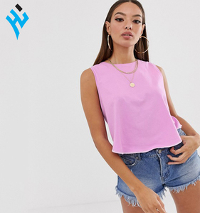 OEM personalizado de las mujeres de la moda 100% algodón Top sin mangas camiseta para las mujeres | Fitness Mujer sin mangas Mujer parte superior del tanque - Product Image 5