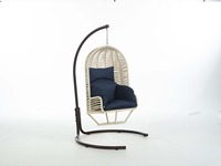 Chaise suspendue moderne en forme d'œuf avec structure en acier, best-seller 2021, avec coussin résistant à l'eau pour une utilisation en extérieur dans les parcs, les gymnases, les écoles