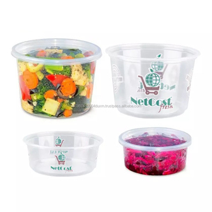 Round <b>Plastic</b> Food <b>Container</b> With <b>Lid</b> 1-3L Capacity For Storage And Takeout Use Injection Molded Transparent Design. - Product Image 1