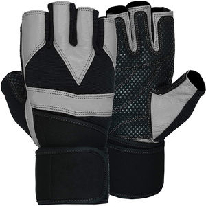 Gants en cuir ventilés demi-doigts personnalisables avec enveloppes de poignet Équipement d'entraînement d'haltérophilie antidérapant pour les sports de gymnastique - Product Image 2