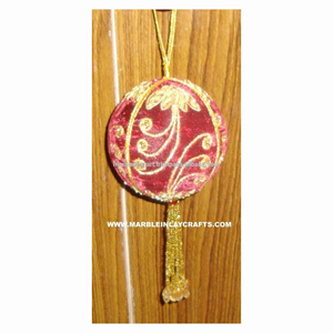 Zari Embroidery Christmas Tree Hanging Ball - Product Image 1