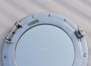 Miroir de hublot de navire nautique en aluminium massif, décoration murale de navire, miroir de hublot de fenêtre, décoration murale pour la maison - Product Image 5