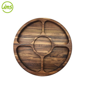 ถาดชิปแผ่นไม้อะคาเซียธรรมชาติทรงกลม - Product Image 2