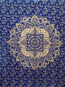 Tapisserie 40*30 en coton imprimé à la main, motif ethnique ombré mandala, décoration murale, petite affiche, nappe, décoration intérieure par des consignateurs indiens - Product Image 4