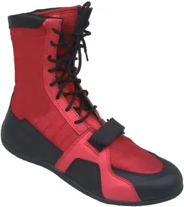 Custom Made Red & Black Kick Boksen Worstelen Martial Schoenen
