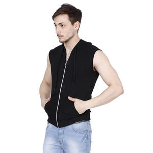 Hot Sale Latest Two Tone Seamless Sleeveless Zipper <b>Pullover</b> <b>Men</b> Wholesale Custom Gym Sleeveless Hoodie 2024 - Product Image 3