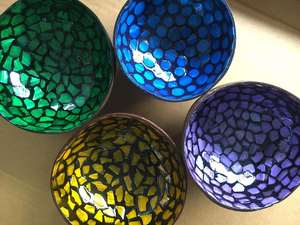 Bol de noix de coco écologique du Vietnam pour la décoration à la maison bol de coco coloré laque de vente chaude prix de gros - Product Image 4