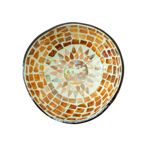 Bol en nacre de noix de coco naturelle fait à la main décoration de la maison de haute qualité et cadeau du Vietnam emballé dans un carton - Product Image 2