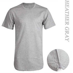 Custom Logo Printed <b>Mens</b> Short Sleeves <b>T</b> <b>Shirt</b> Elongated Crew Neck Solid Tee Casual Clothing Hip Hop <b>Longline</b> Zipper <b>T</b> <b>Shirts</b> - Product Image 5