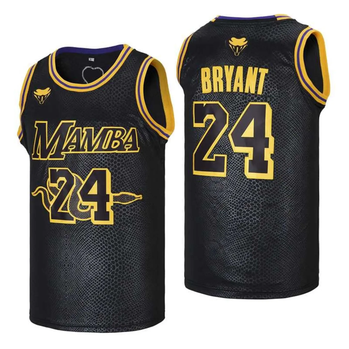 High Sewing Embroidery Quick Drying Breathable Basketball Men's Shirts Jerseys Tank Tops Mamba Bryant #24 Jersey Basketball Wear