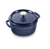 Welly — four rond en fonte bleu, casseroles de cuisine émaillée, Pot de cuisson robuste