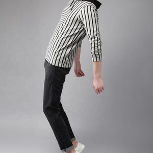 Everglow <b>Men's</b> New Style <b>Grey</b> and Black Striped Hooded <b>Sweatshirt</b> 100% Cotton Digital Printed for Winter - Product Image 1