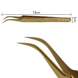 Eyelash Extension Strong Curved Tip Tweezer in Gold Color Private Label, Stainless Steel Eyelash Extension Tweezer Private Label - Product Image 5