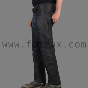 PANTALON EN CUIR PERSONNALISÉ MOTO STYLE UNI CHAP NOIR MARRON VÊTEMENTS DE SPORT - Product Image 4