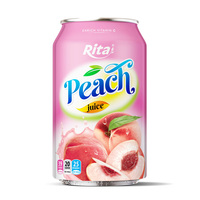 Groothandel 330ml Perzik-smaak 100% Pure NFC Fruit & Groente Sap OEM ODM Gratis Design Label Verfrissende Drank