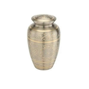 Venta al por mayor de urna de cremación hecha a mano de metal para adultos humanos ceniza funeraria Metal diseño clásico urna de cremación en precio mayorista - Product Image 1