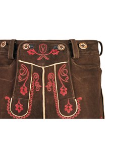 Custom Traditional <b>Pink</b> Goat Leather Lederhosen Vintage Bavarian Design Classic Oktoberfest Attire Plus Size Embroidered <b>Shorts</b> - Product Image 5